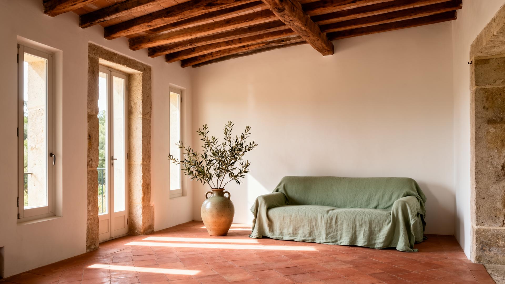 Interior de casa portuguesa restaurada